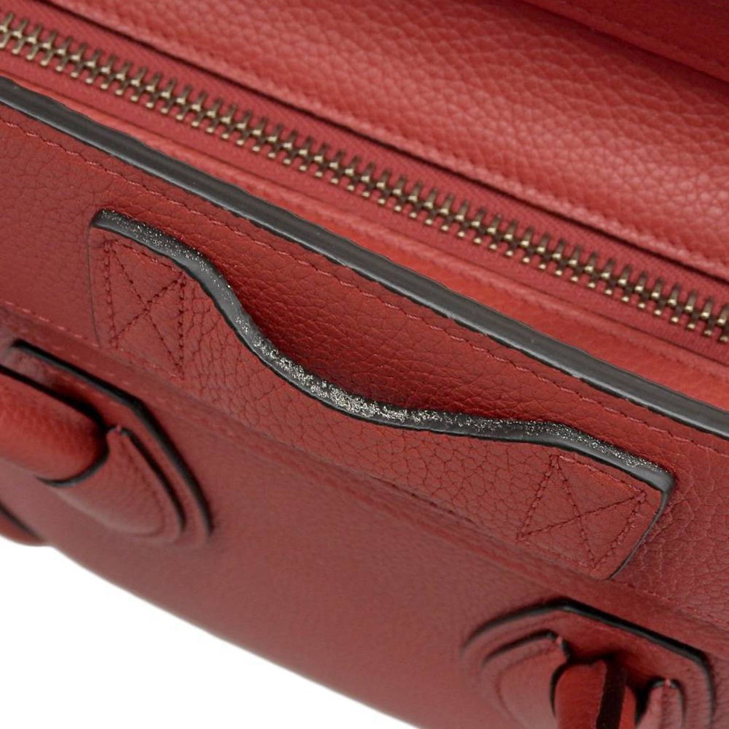 Céline Luggage, Red, Leather, handbag