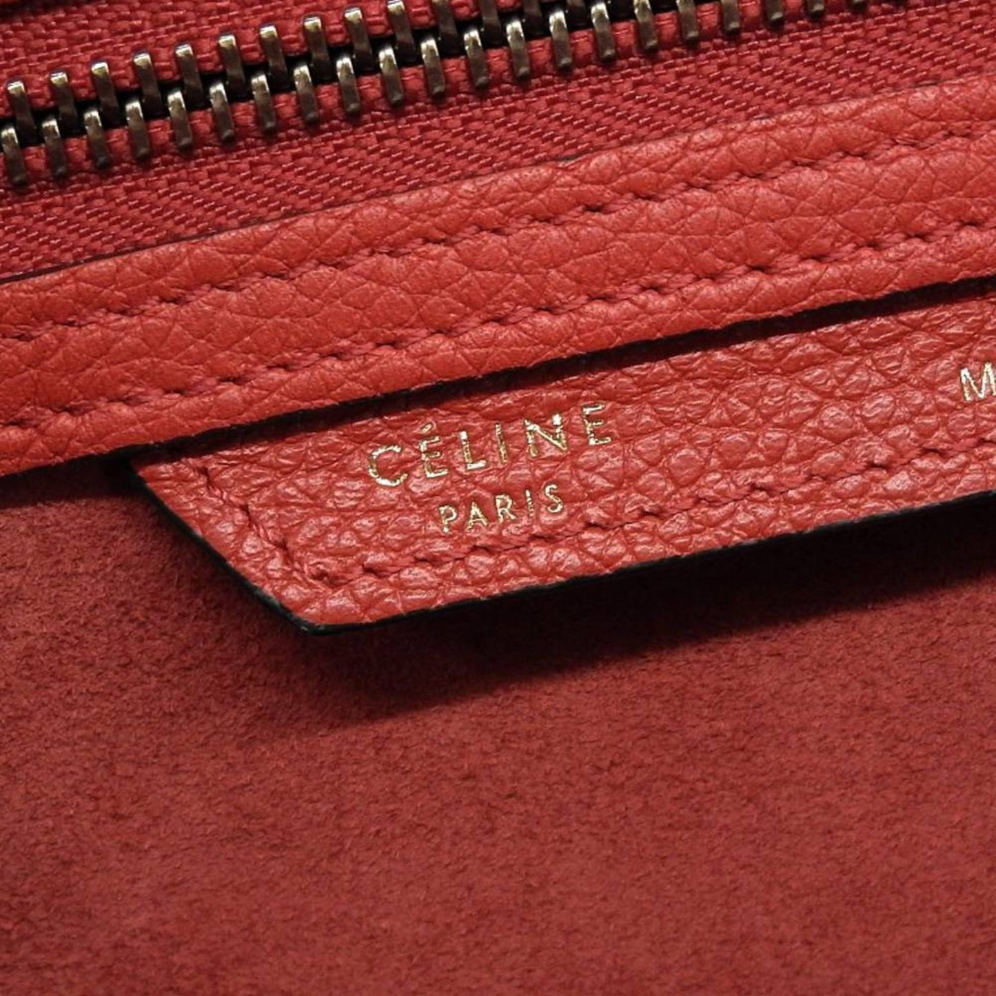 Céline Luggage, Red, Leather, handbag