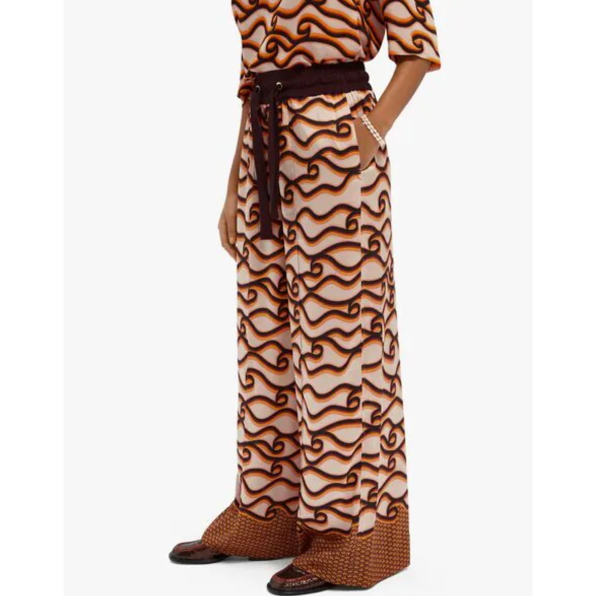 Scotch & Soda Abstract Print Wide Leg Pants