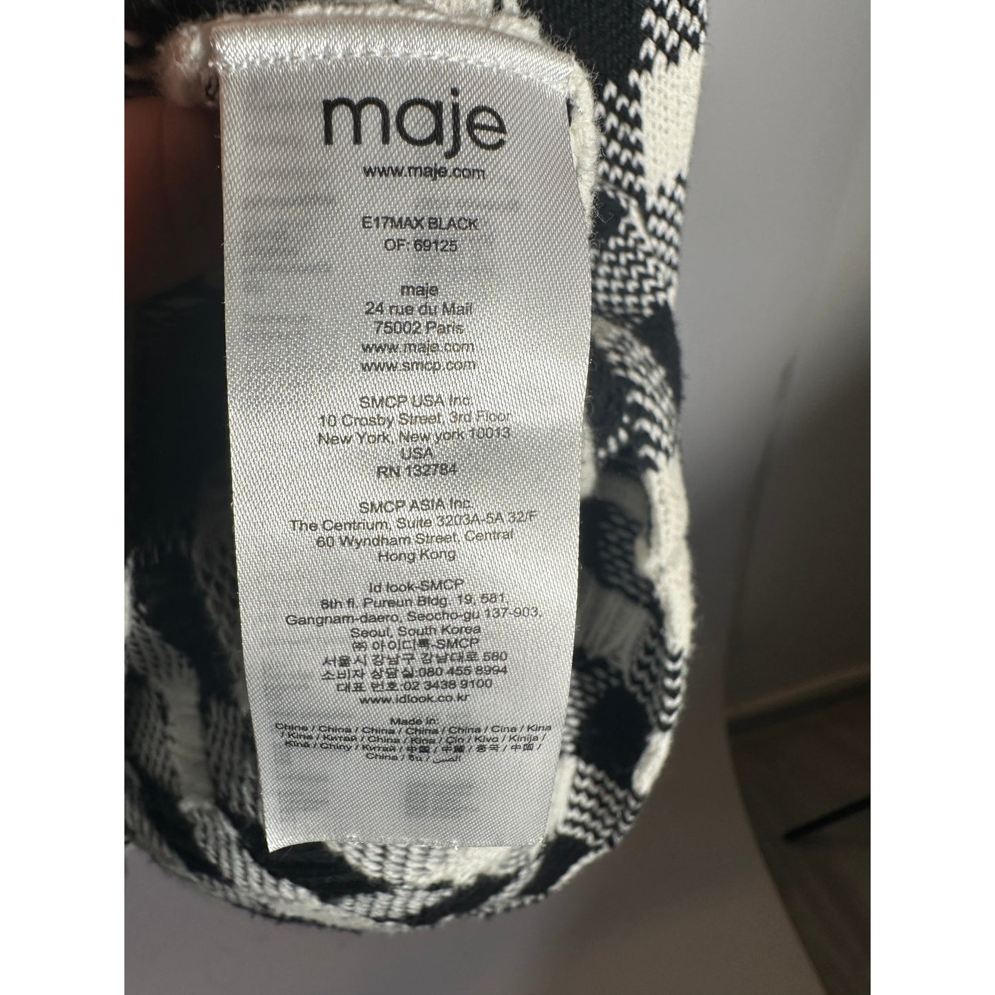 Maje Max Gingham Knit Sweater