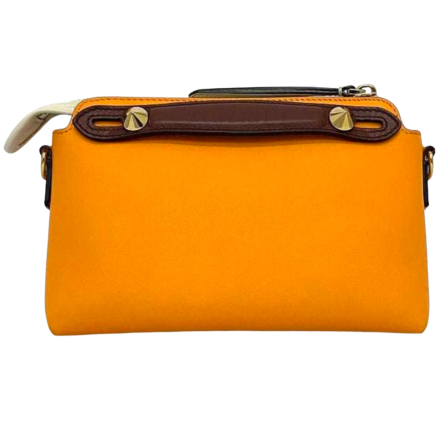 Fendi By The Way Mini, Orange, Leather, shoulder