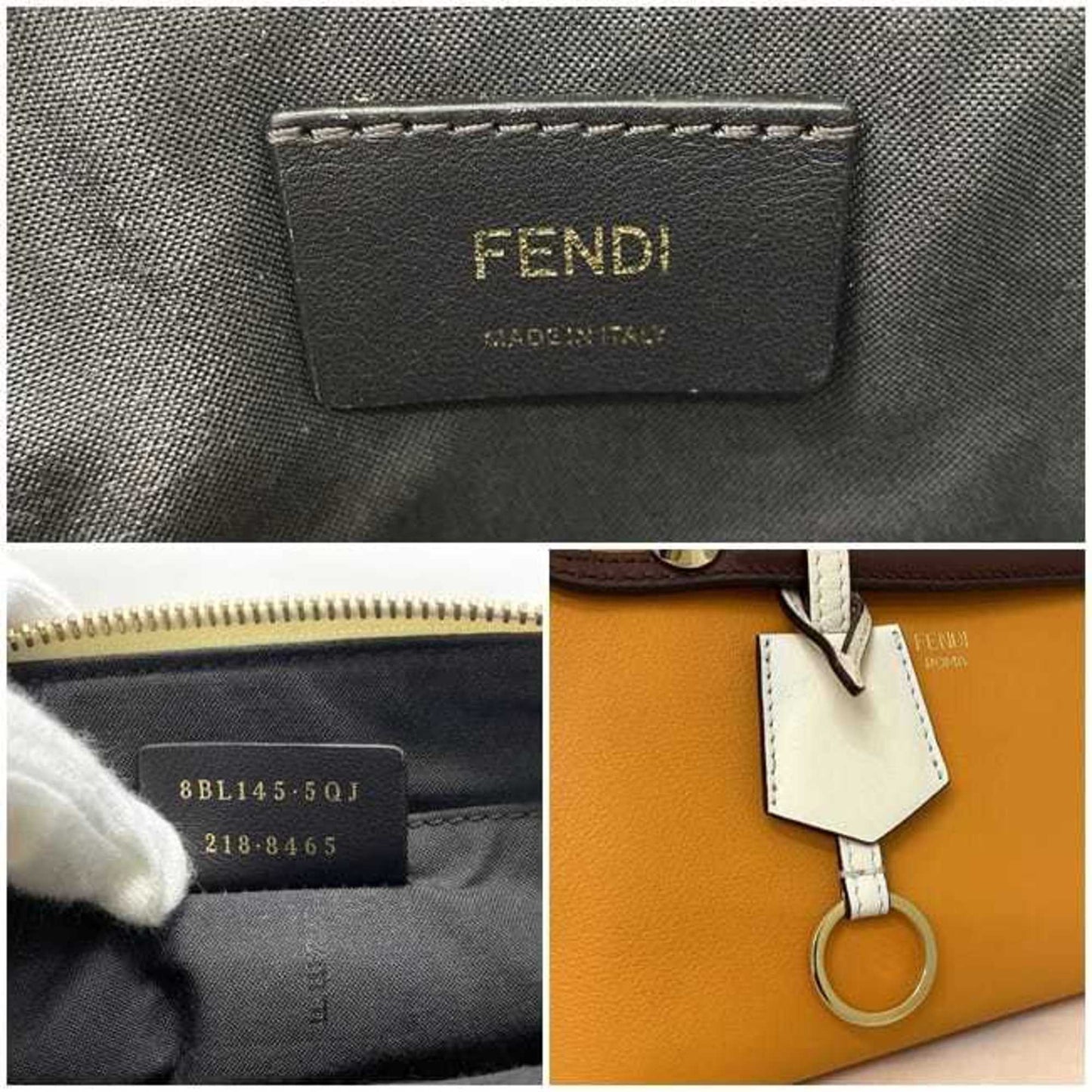 Fendi By The Way Mini, Orange, Leather, shoulder