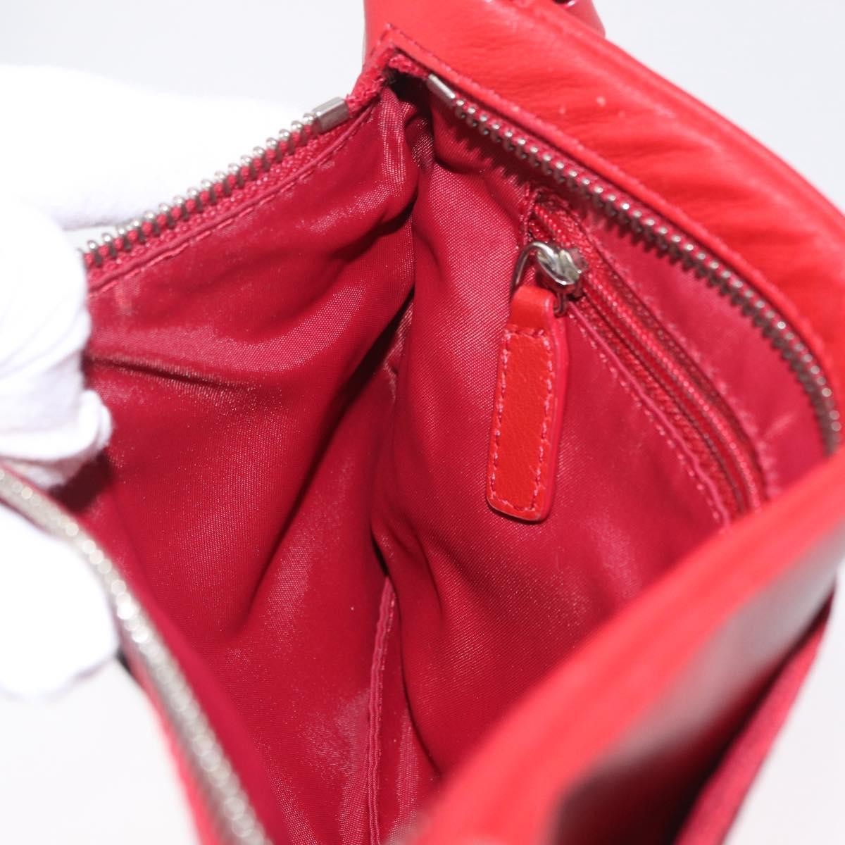 Christian Dior Vintage Street Chic Diorissimo Canvas with Leather, Red, Canvas, Shoulder Bag