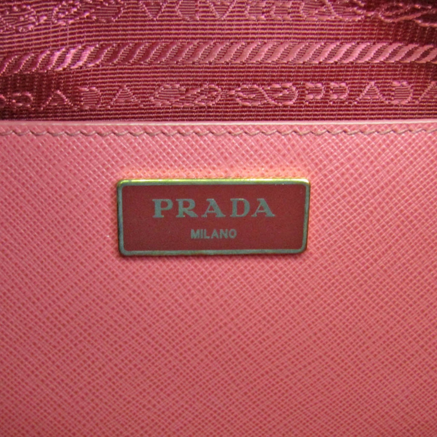 Prada Saffiano, Pink, Leather, handbag