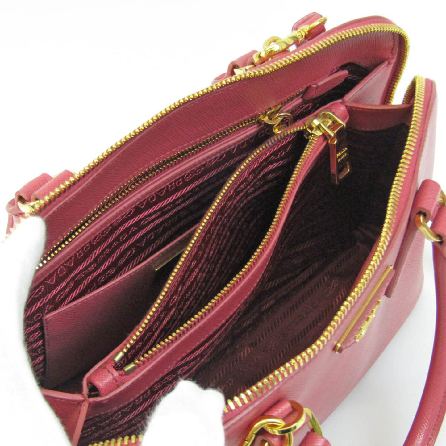 Prada Saffiano, Pink, Leather, handbag