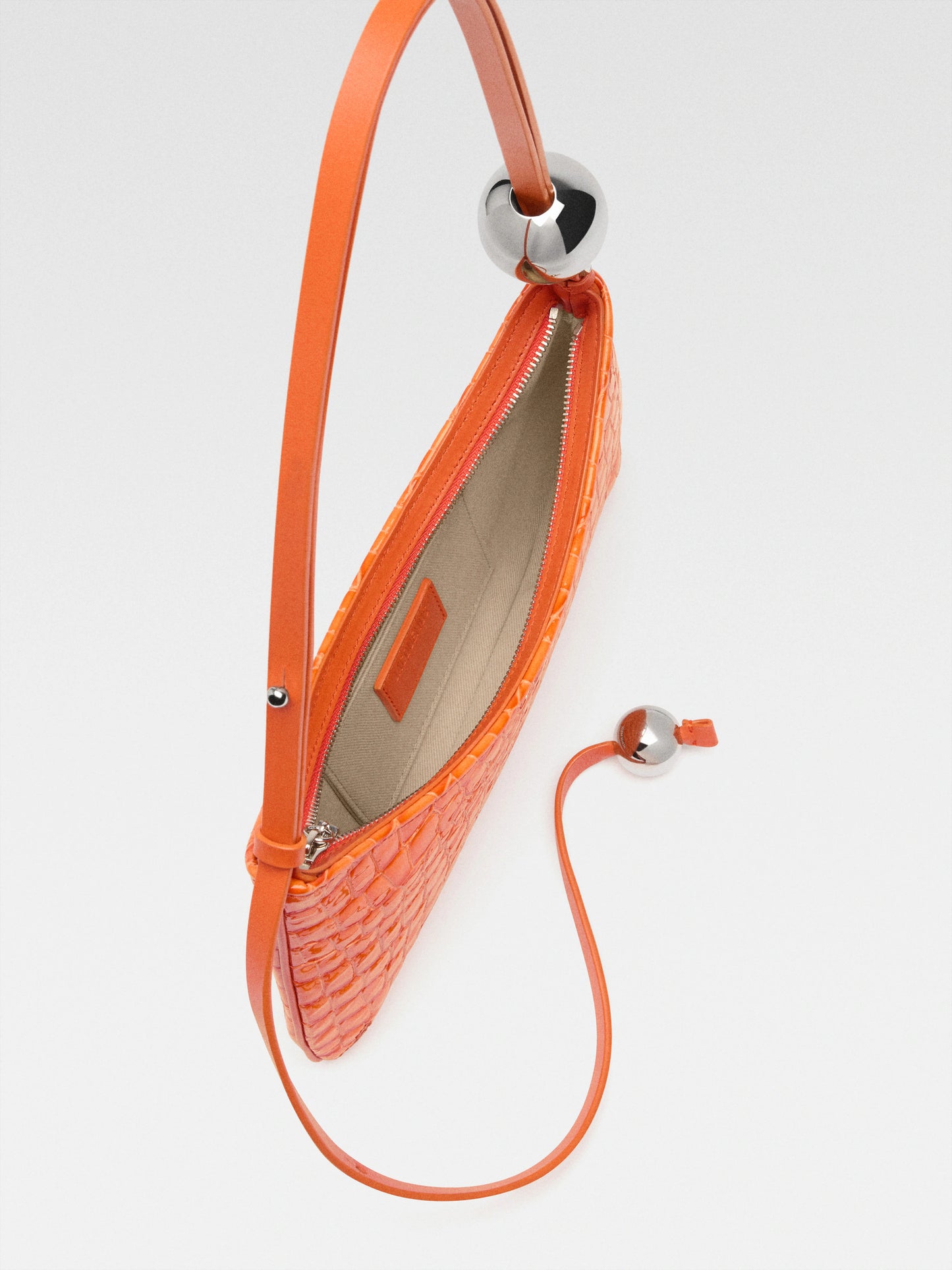 Jacquemus Le Bisou Perle Shoulder Bag Leather, ORANGE, LEATHER, Shoulder bag