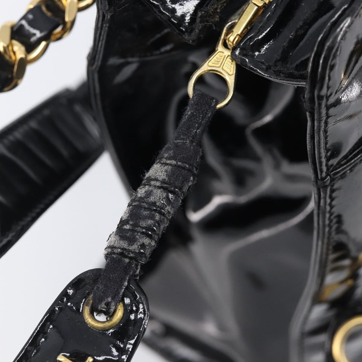 Chanel Coco Mark Patent Leather, Black, Patent Leather, Shoulder Bag