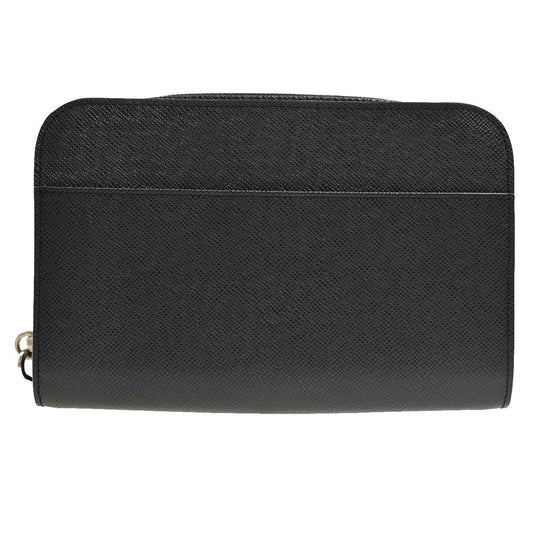 Louis Vuitton Pochette Baikal Clutch Taiga Leather, Black, Leather, Clutch