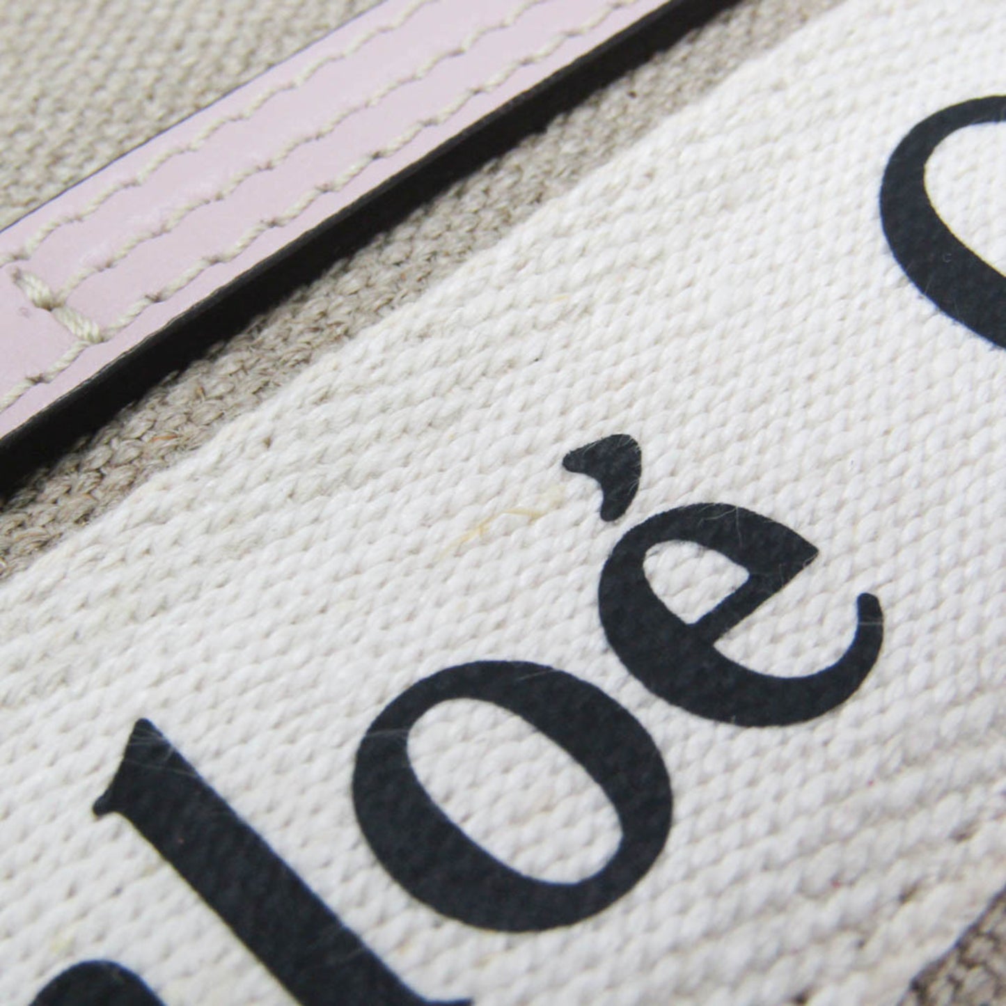 Chloé Woody, Beige, Canvas, tote