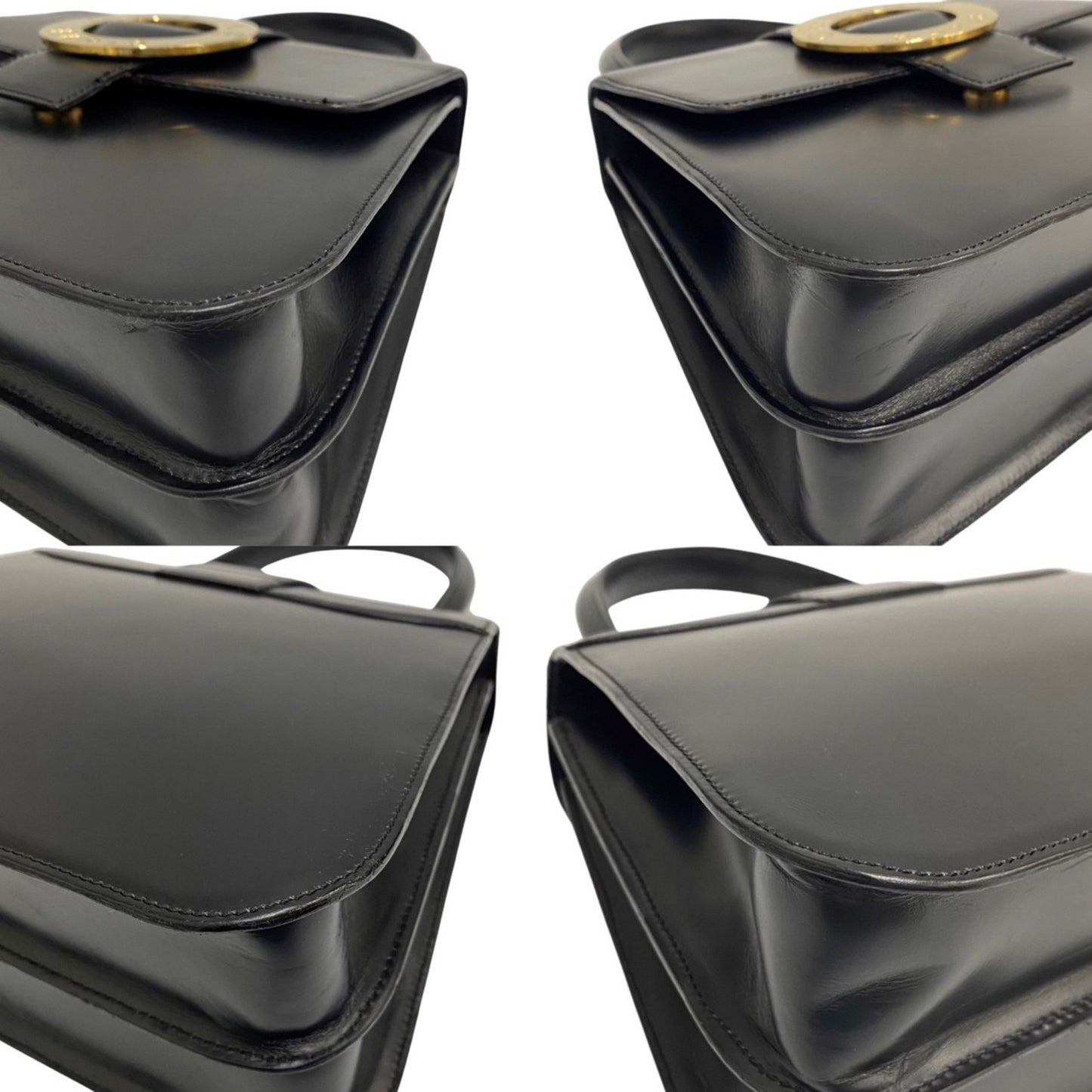 Céline Logo du cercle, Black, Leather, handbag