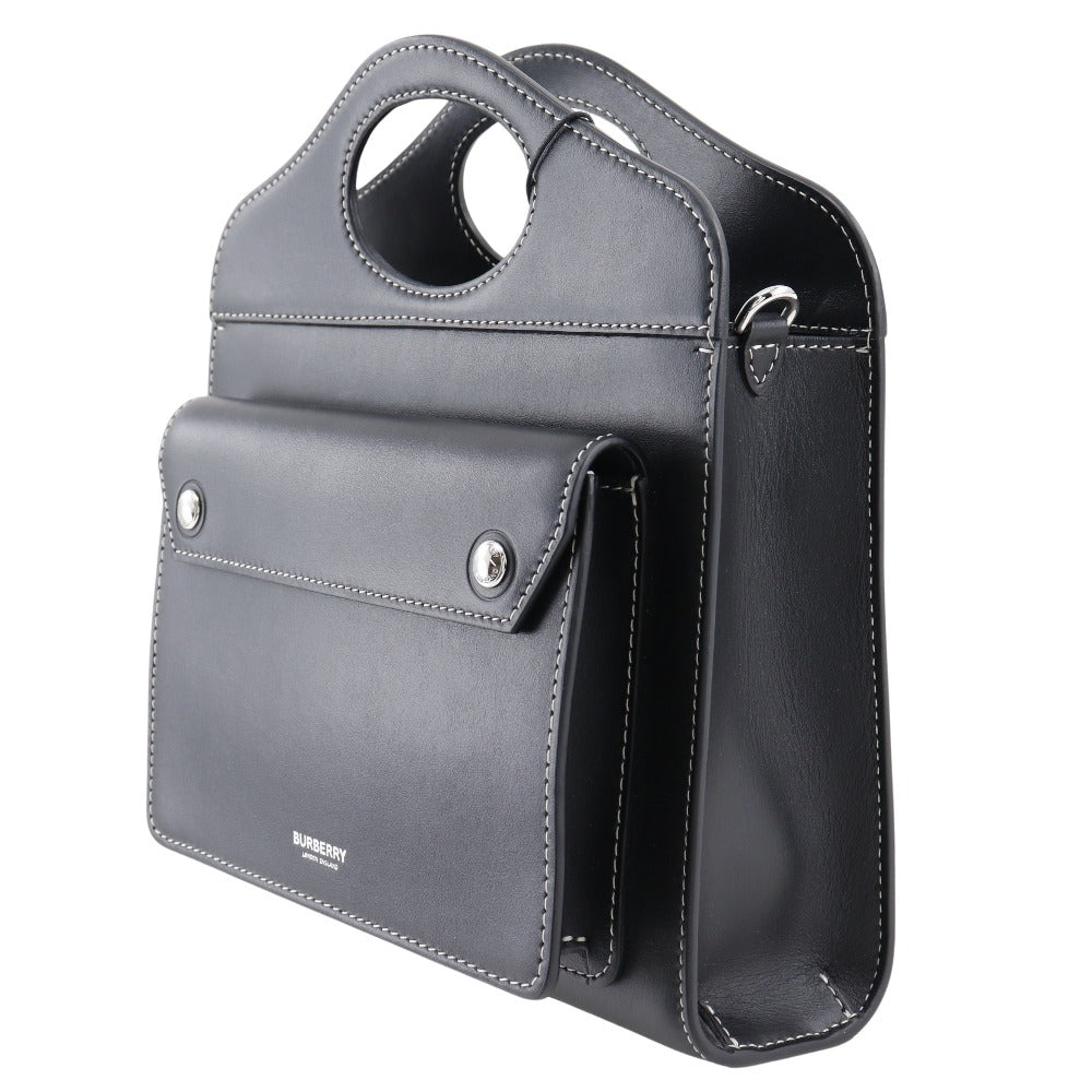 Burberry, Black, Leather, handbag