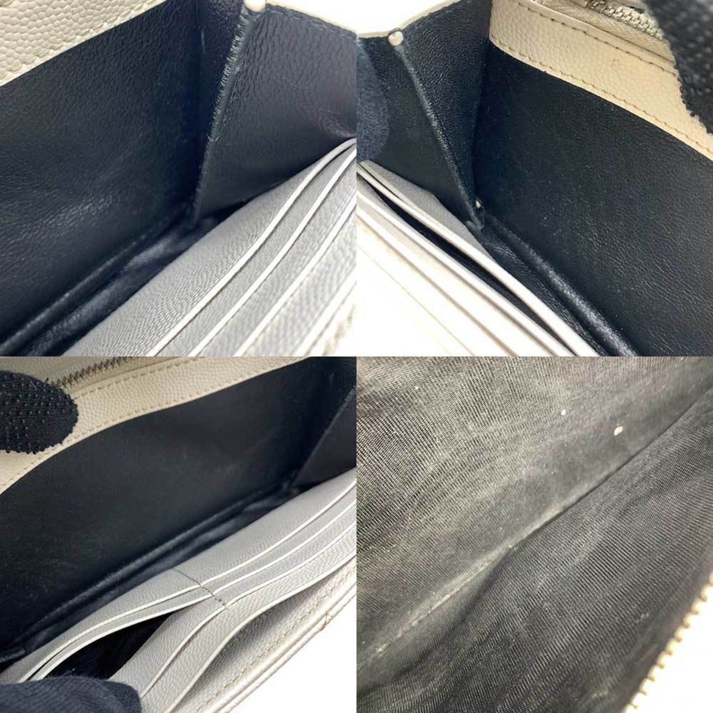 Saint Laurent Cassandra, White, Leather, wallet