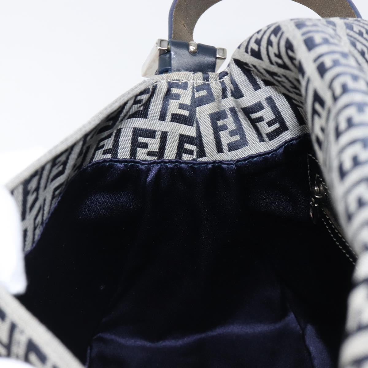 Fendi Zucchino Canvas Mamma Baguette Canvas, Navy, Canvas, Shoulder Bag