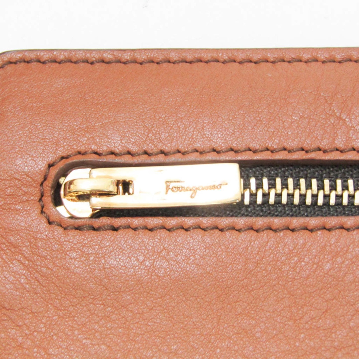 Salvatore Ferragamo Gancini, Brown, Leather, tote