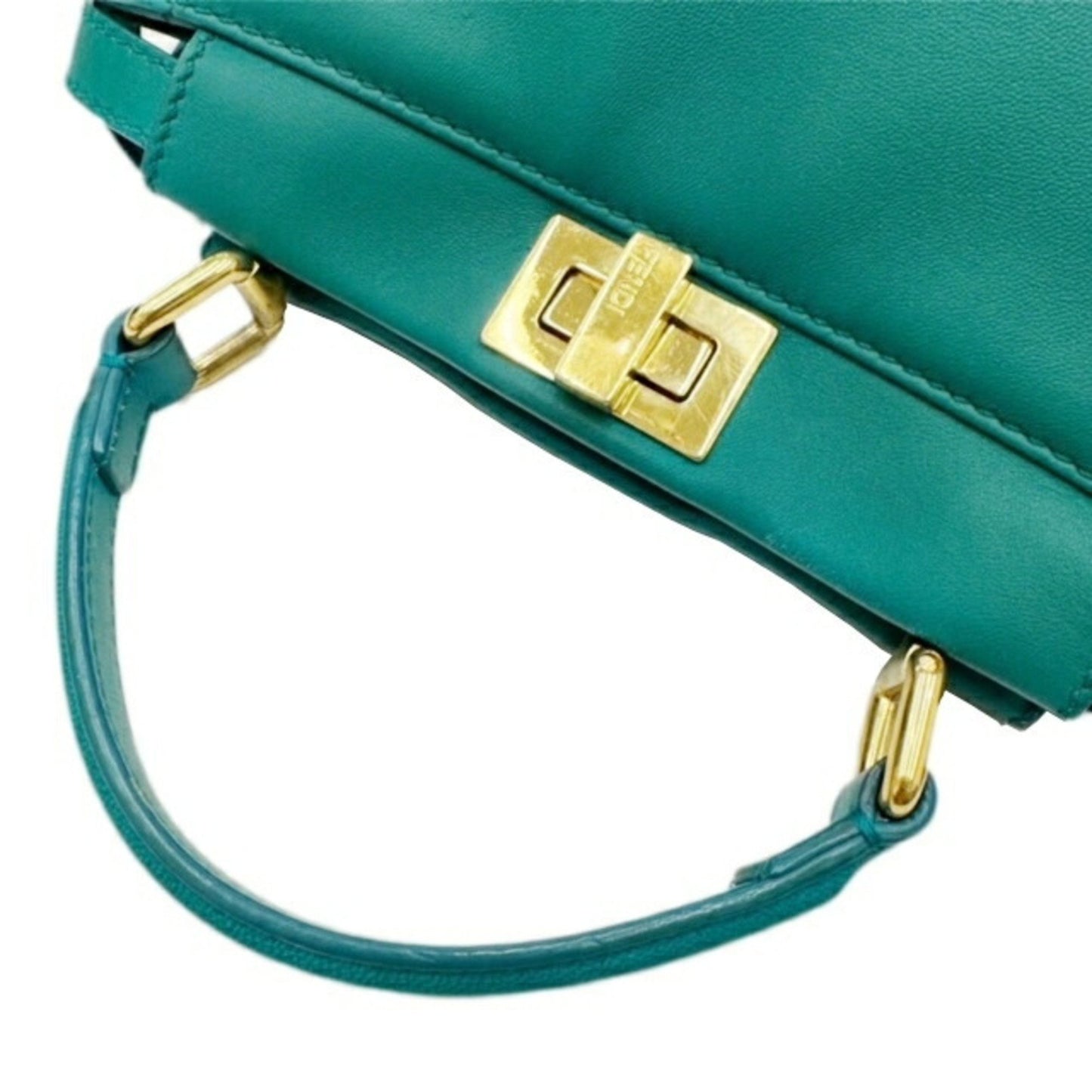 Fendi Peekaboo, Green, Leather, handbag