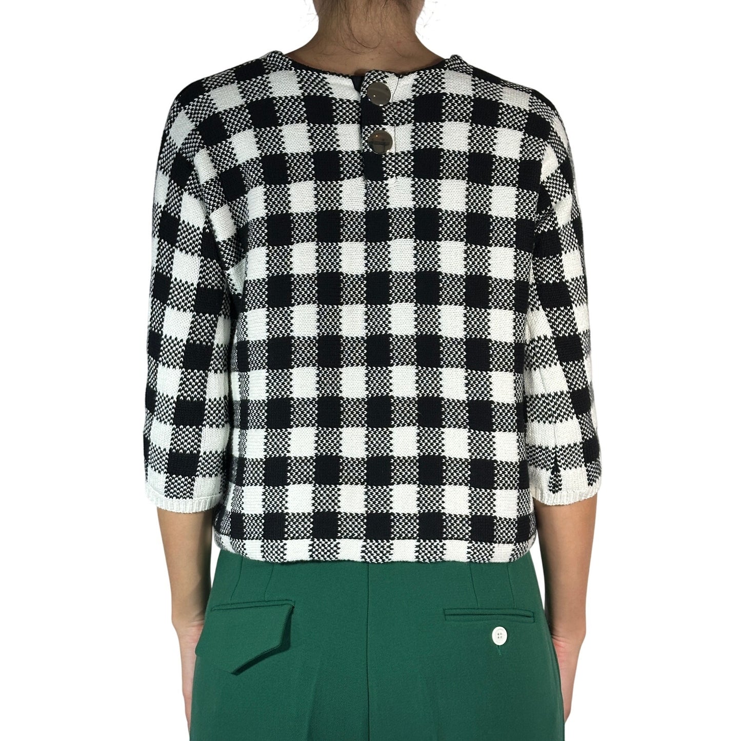 Maje Max Gingham Knit Sweater