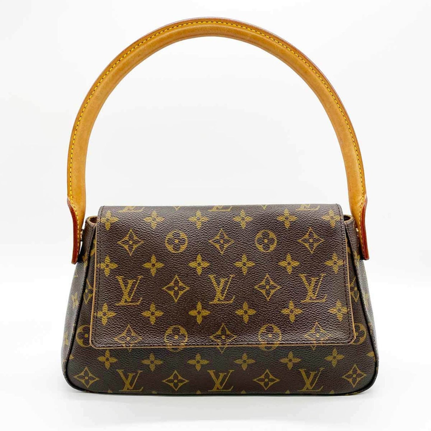 Louis Vuitton Mini looping, Brown, Canvas, shoulder
