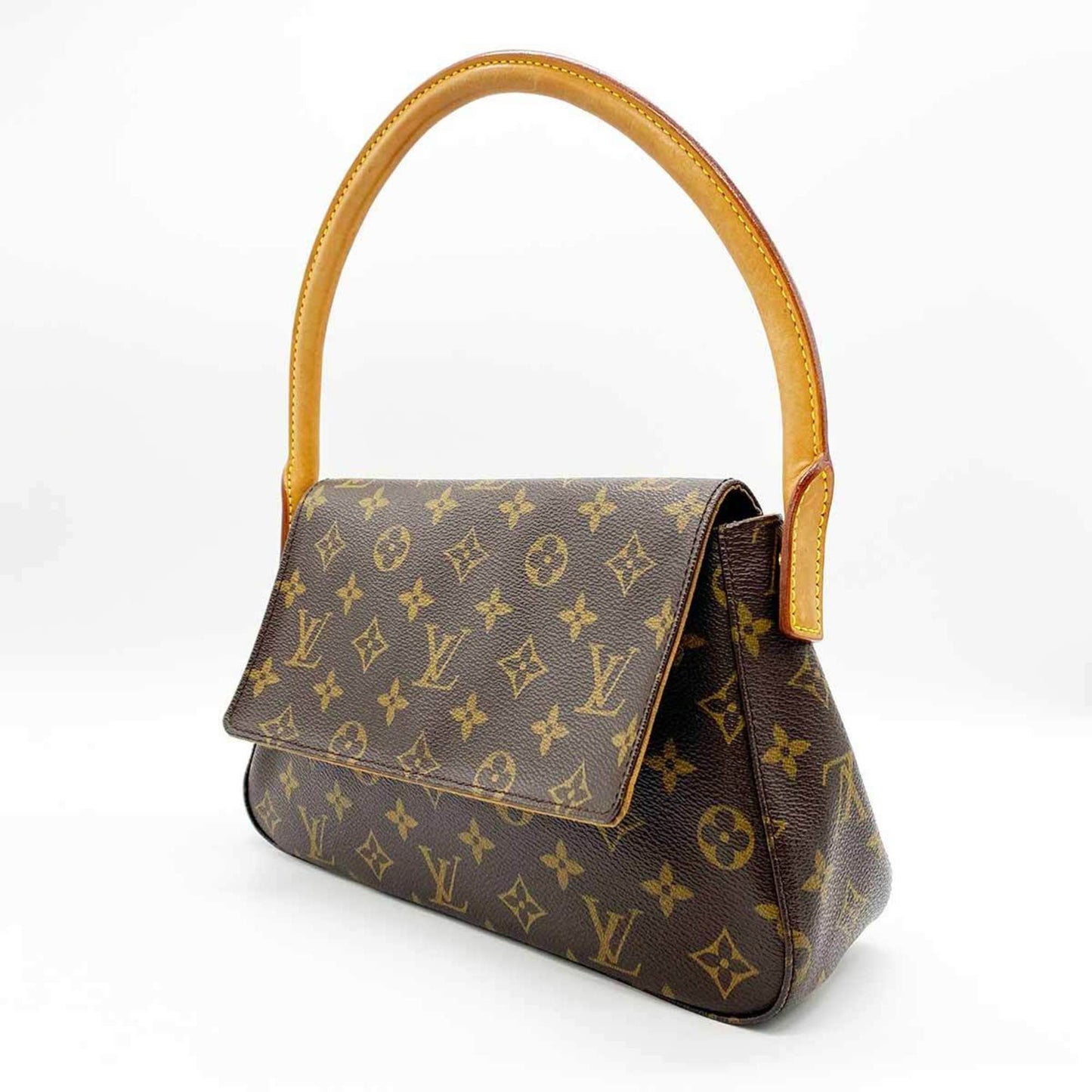 Louis Vuitton Mini looping, Brown, Canvas, shoulder