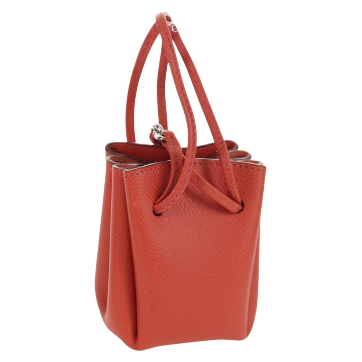 Hermes Vespa Pouch Leather, Red, Leather, Clutch