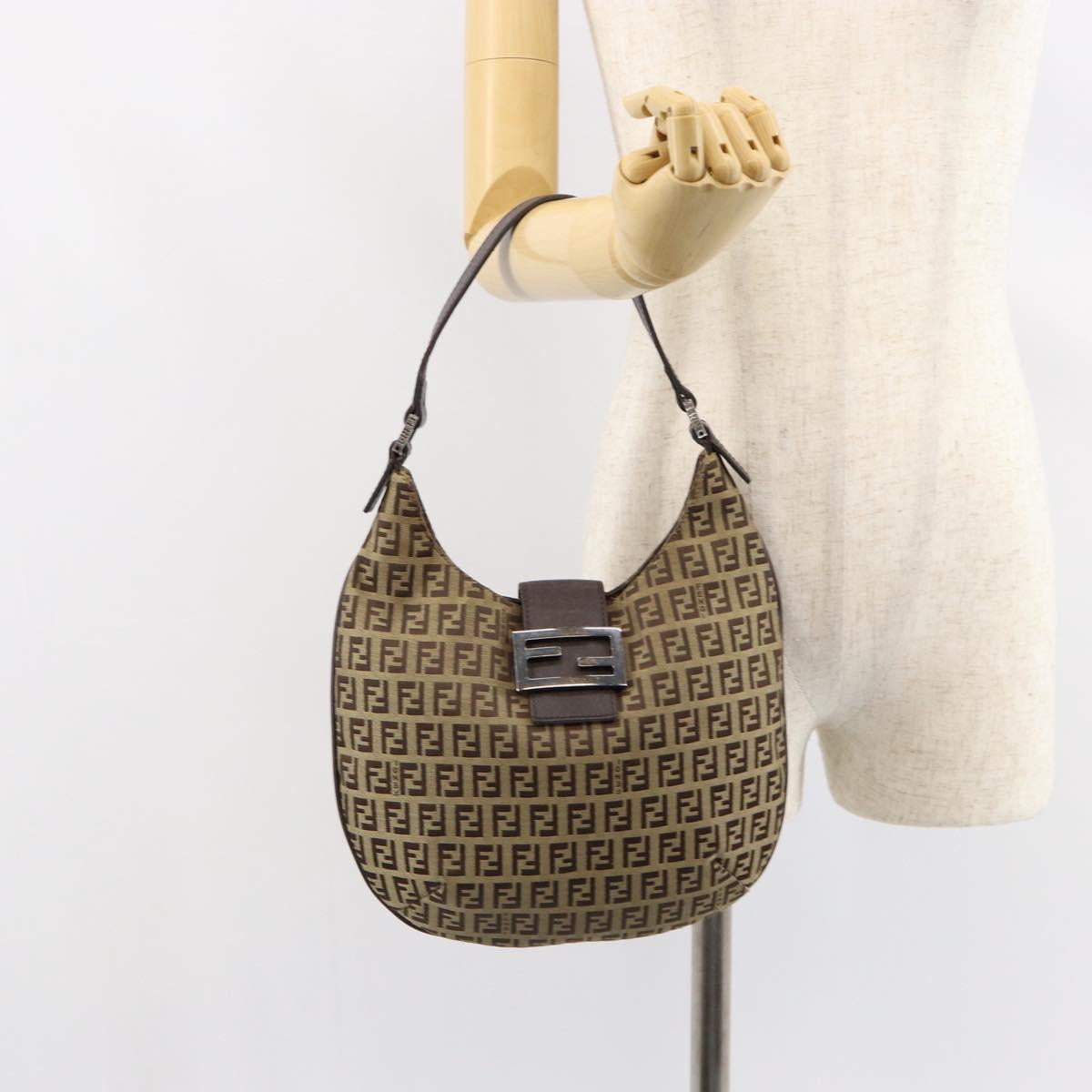 Fendi Mamma Baguette Zucca canvas, BROWN, CANVAS, Handbag