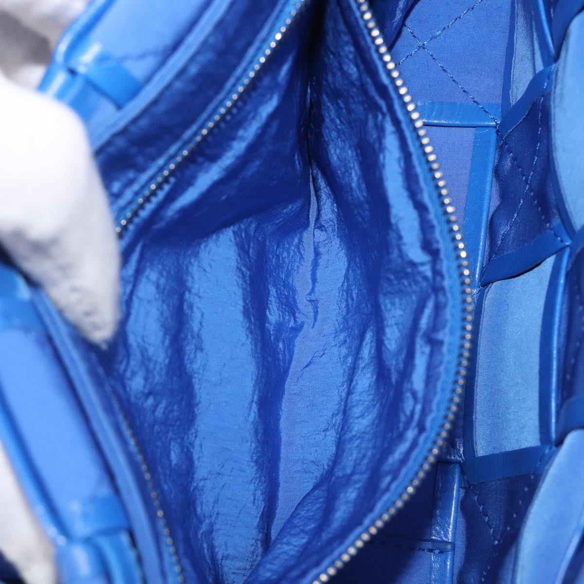 Bottega Veneta Cassette Maxi Intrecciato Leather, Blue, Leather, Crossbody Bag