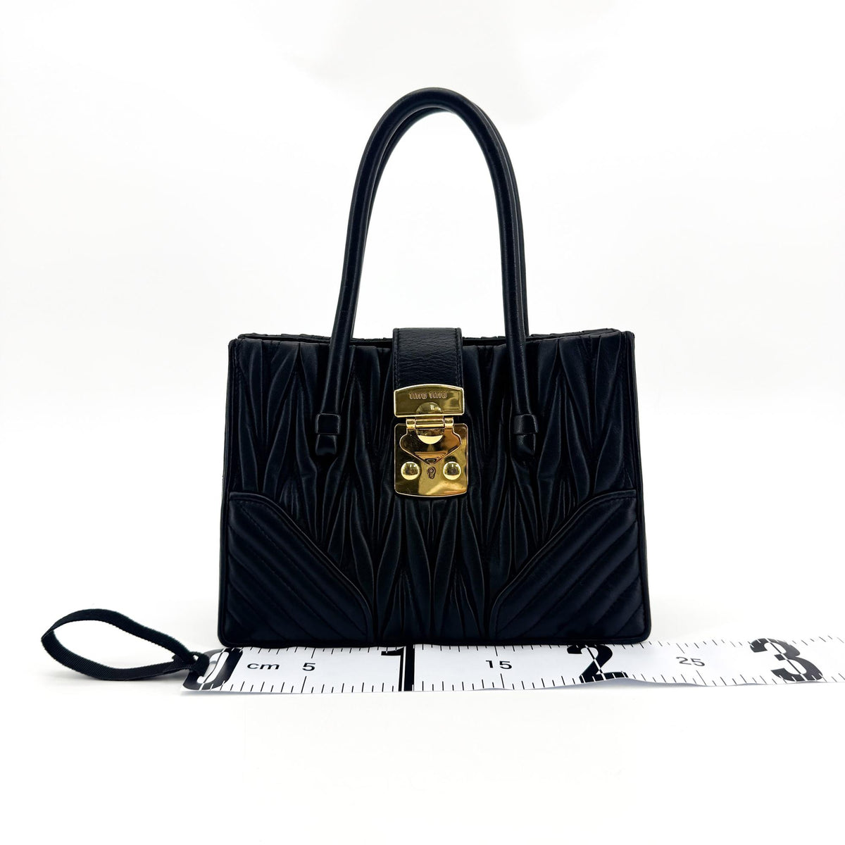 Miu Miu Confidential Matelasse Leather, Black, Leather, Crossbody Bag