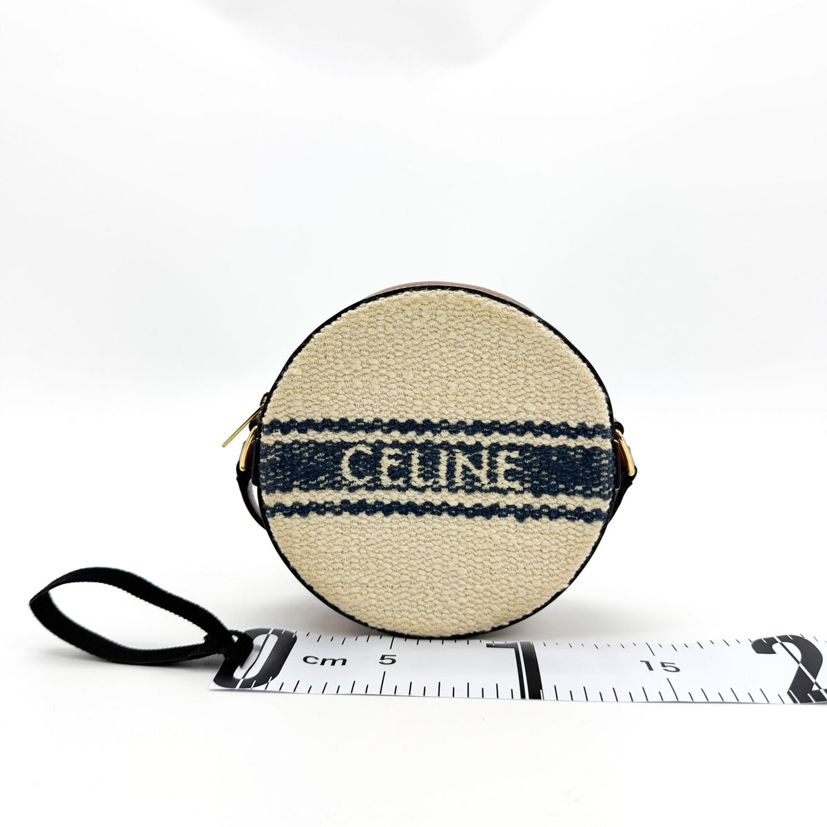 Celine triomphe tambour textile, Navy, Textile, Clutch
