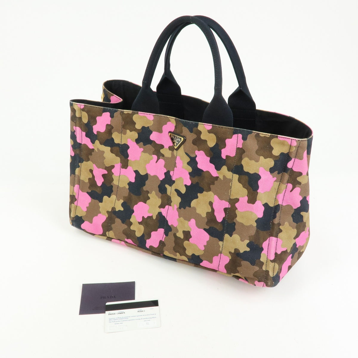 Prada Canapa Canvas, Khaki, Canvas, Tote Bag