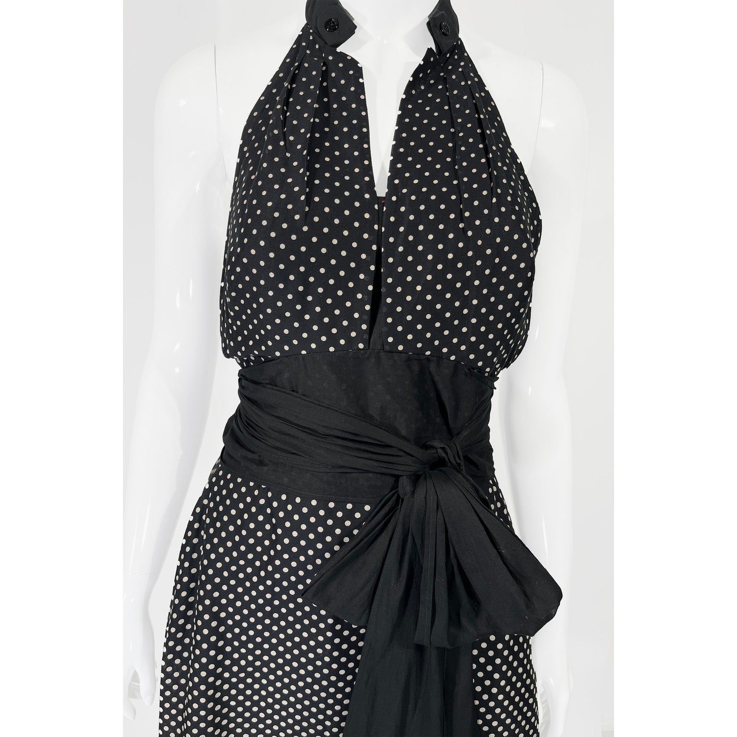 PAULE KA Polka Dot Halter Dress