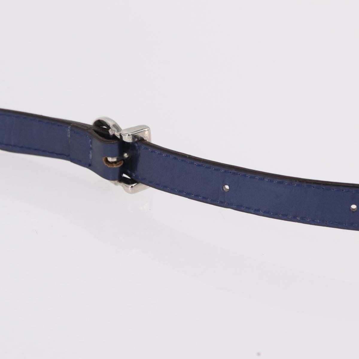 Salvatore Ferragamo Gancini Envelope Top Handle Leather, Navy, Patent Leather, Handbag