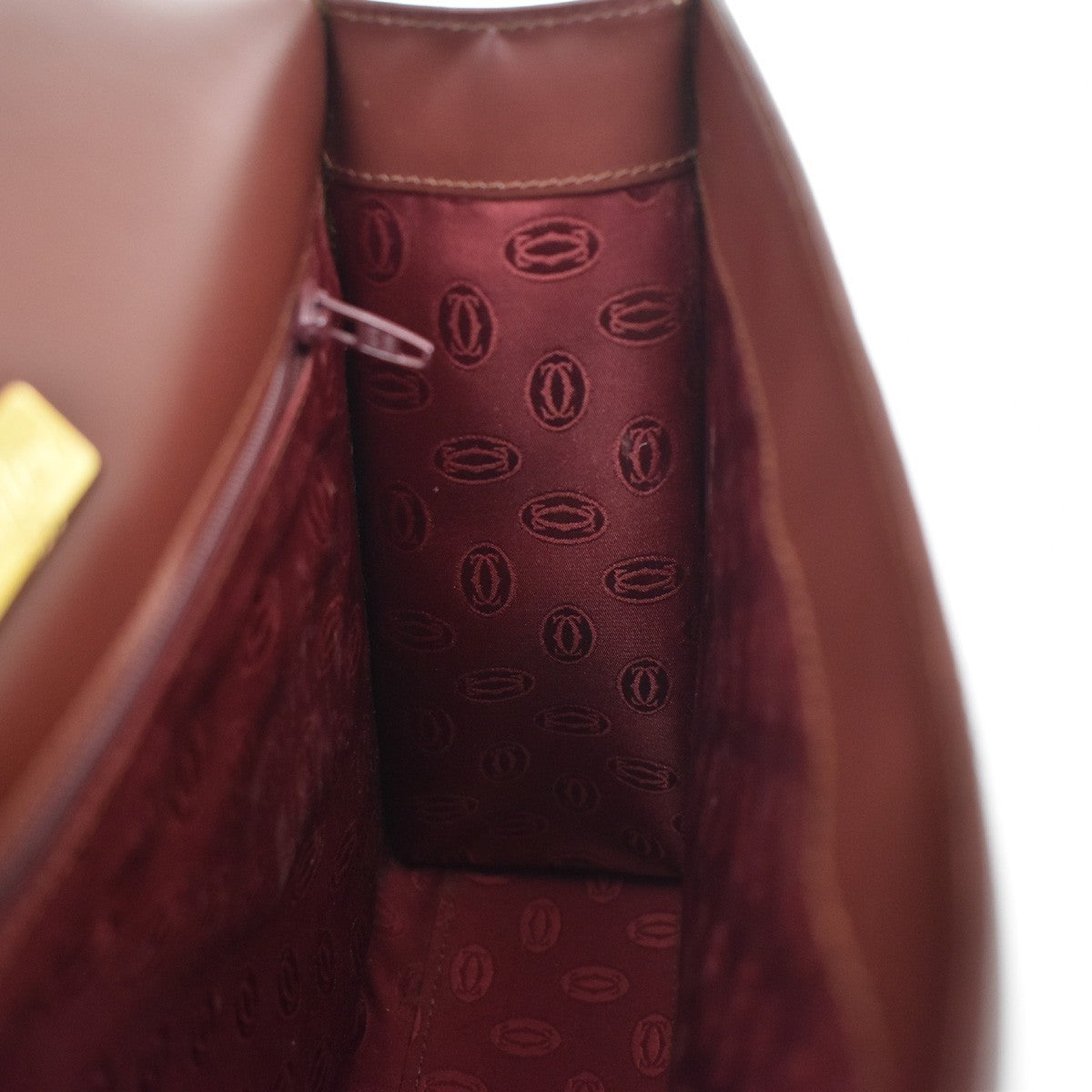 Cartier Must Line Leather, Burgundy, Leather, Handbag