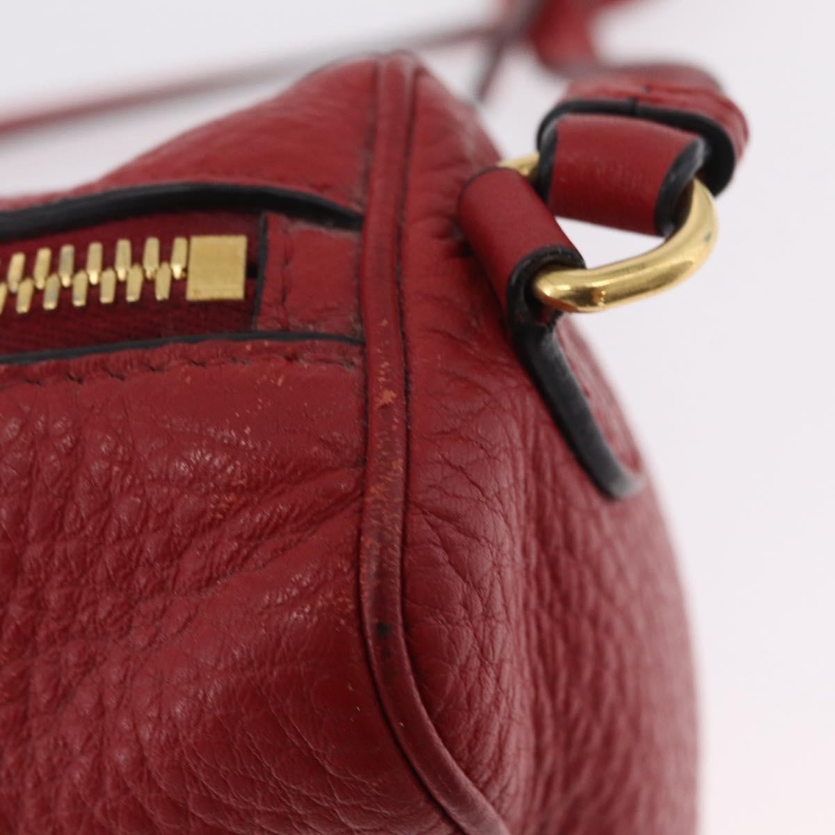 Prada Barrel Vitello Phenix, Red, Leather, Crossbody Bag
