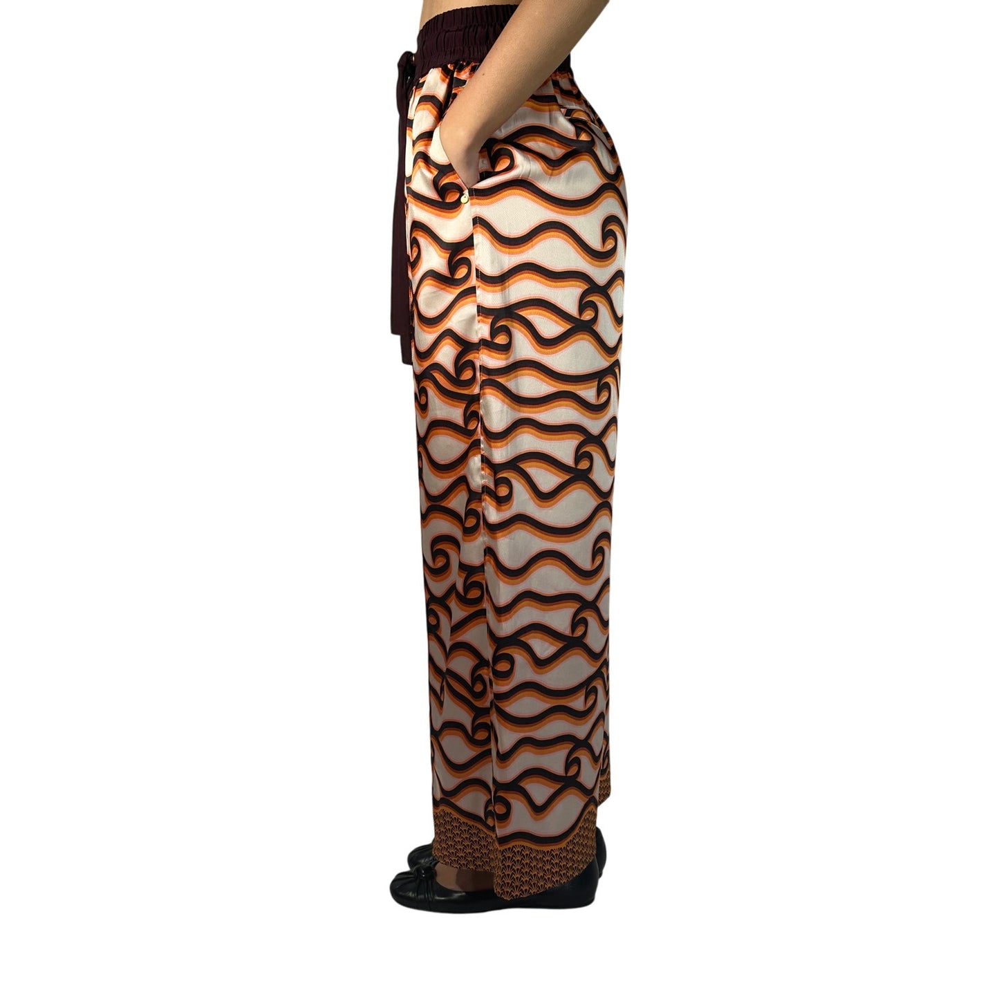 Scotch & Soda Abstract Print Wide Leg Pants
