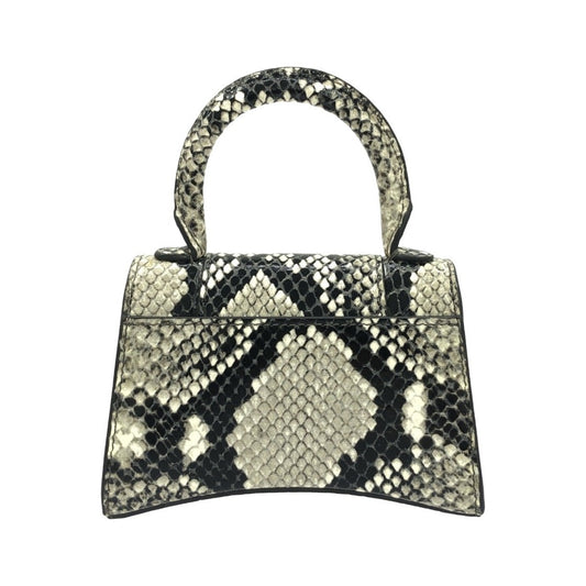 Balenciaga Hourglass Top Handle Leather, Gray, Calfskin, Handbag