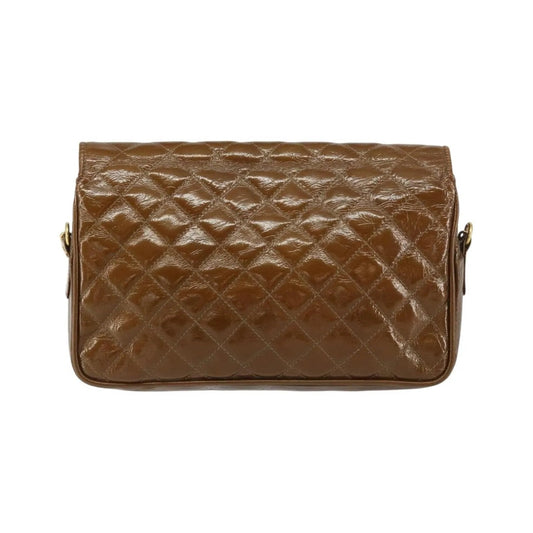 Bally Vintage Chain Quilted Patent leather, Brown, Patent Leather, Shoulder Bag
