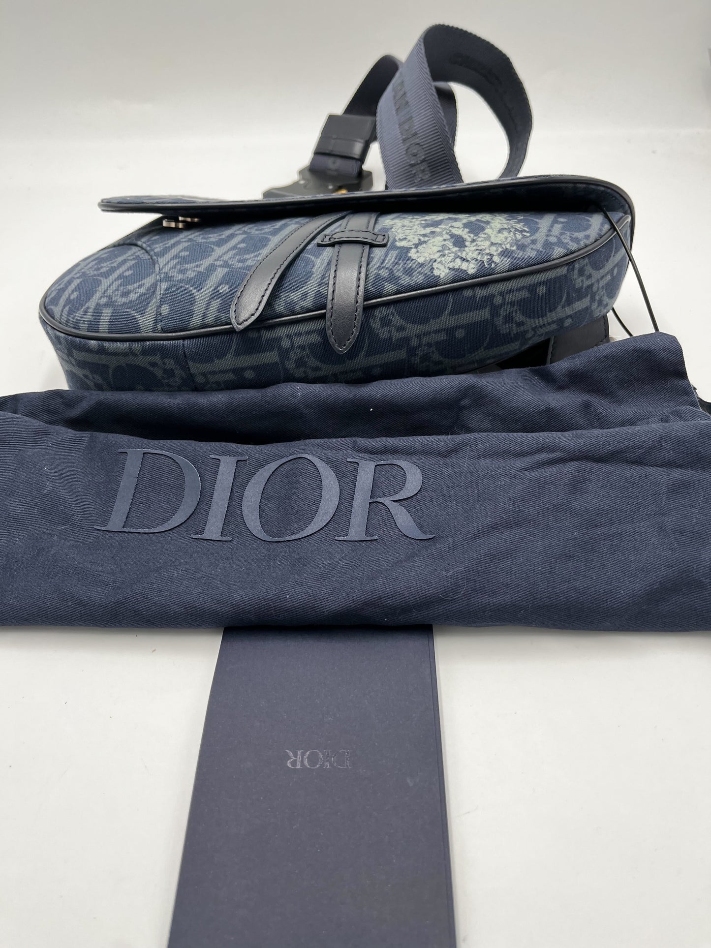 Christian Dior Saddle Tripple Pouch Oblique Canvas, BLACK, CANVAS, Crossbody bag
