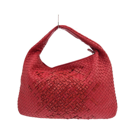 Bottega Veneta Veneta Plisse Hobo Intrecciato Nappa, Red, Leather, Shoulder Bag