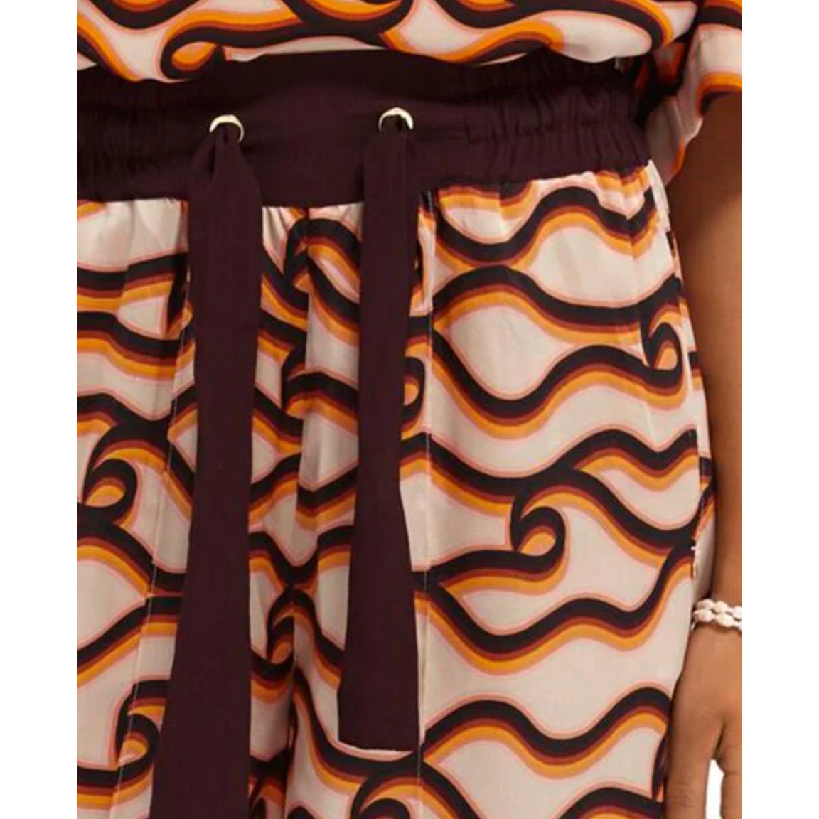 Scotch & Soda Abstract Print Wide Leg Pants