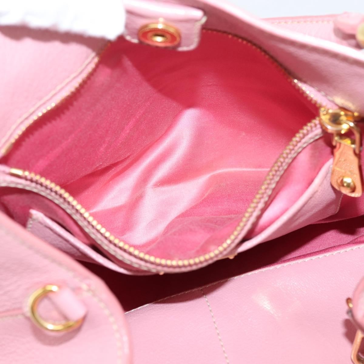 Miu Miu Madras Convertible Leather, Pink, Leather, Tote Bag