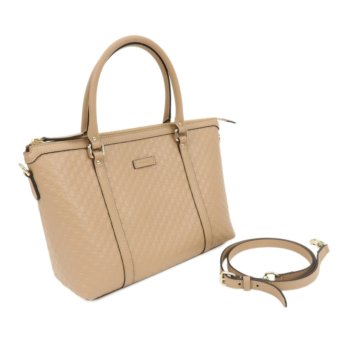 Gucci Margaux Microguccissima Leather, Beige, Leather, Tote Bag