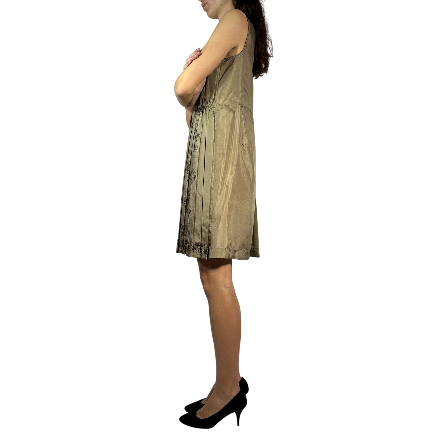 ALBERTA FERRETTI Pleated Silk Dress