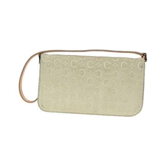 Celine C Macadam Shoulder Suede, Beige, Suede, Clutch