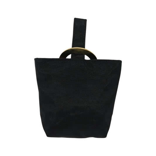 Celine Circle Logo Pouch Nylon, Black, Nylon, Clutch
