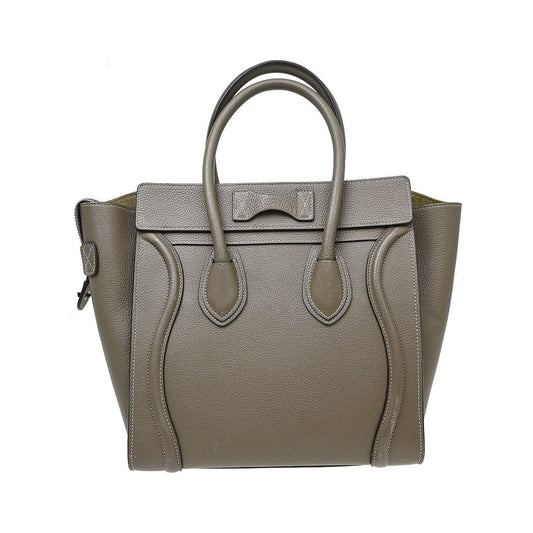 Celine Luggage Grainy Leather, Gray, Leather, Handbag