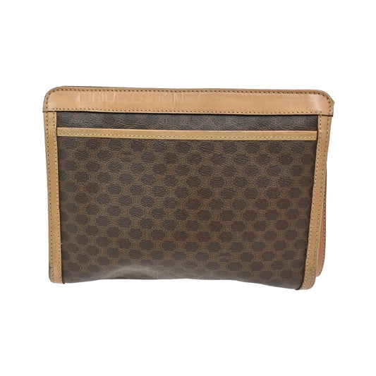 Celine Macadam Pochette Canvas and Leather, Brown, Canvas, Clutch