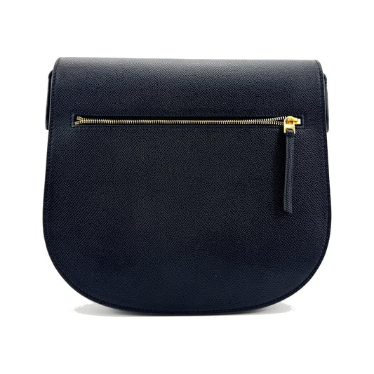 Celine Trotteur Calfskin, Navy, Leather, Crossbody Bag