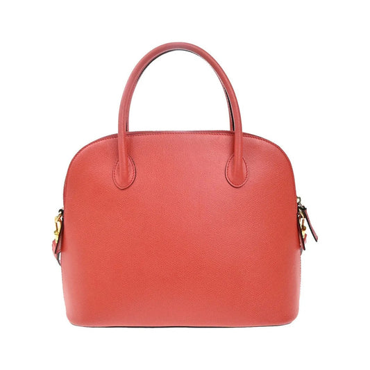 Celine Vintage Convertible Bowler Leather, Red, Leather, Handbag
