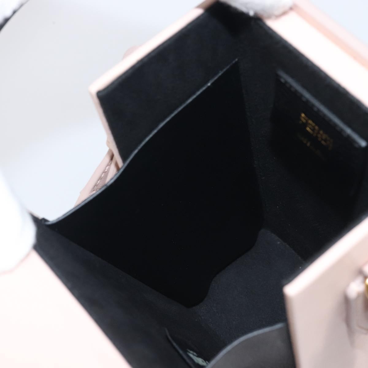 Fendi Logo Vertical Box Leather, Pink, Leather, Crossbody Bag