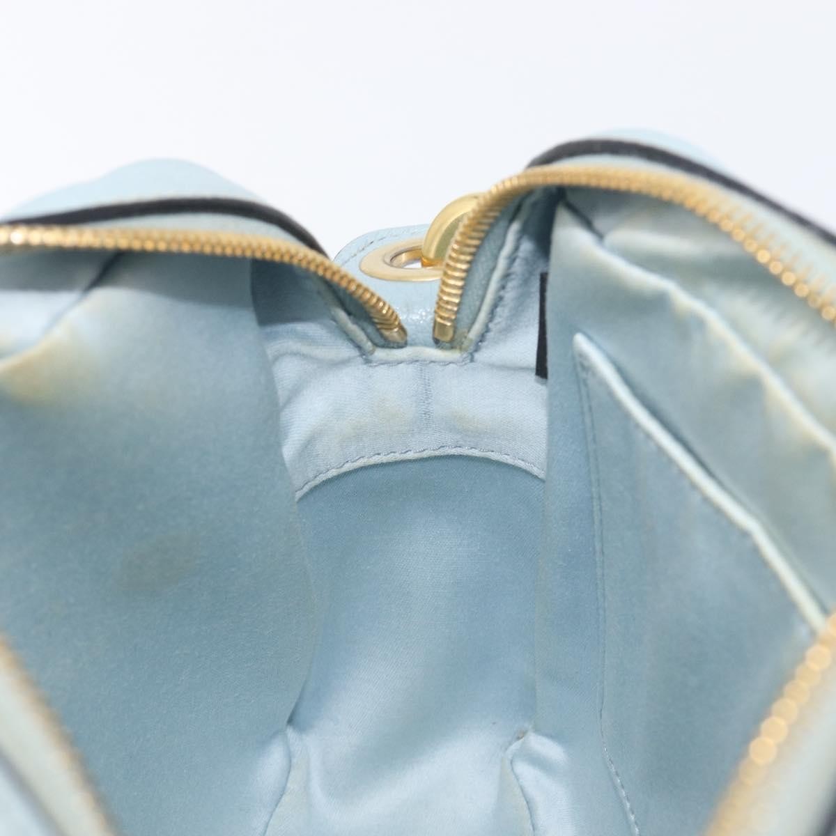 Miu Miu Madras Zip Pocket Leather, Blue, Leather, Crossbody Bag