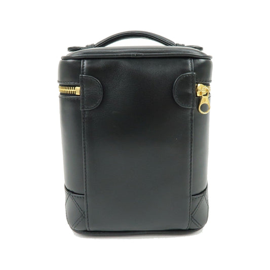 Chanel Vanity Leather, Black, Leather, Handbag